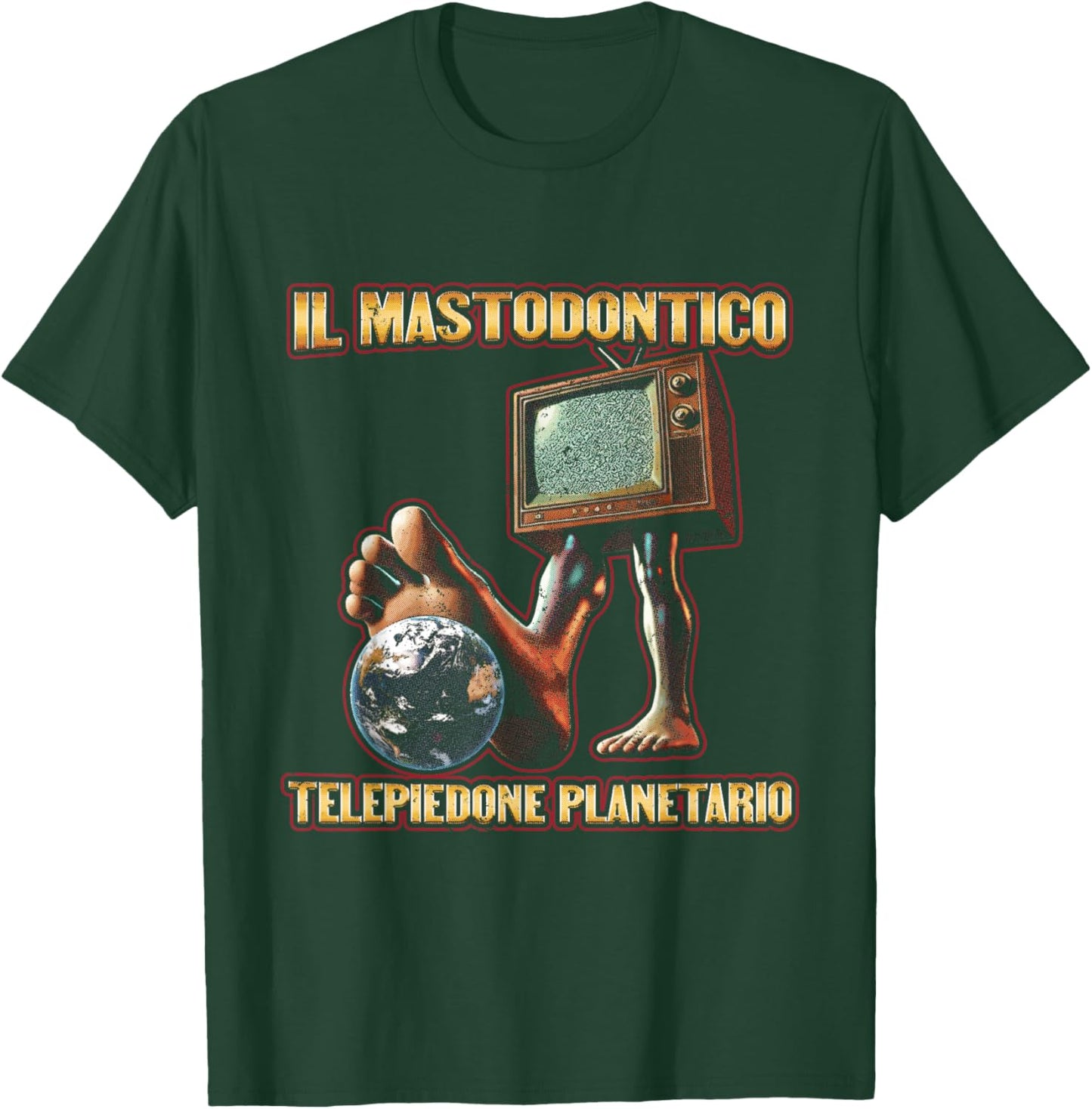 Il Mastodontico Telepiedone Planetario | Italian Brainrot T-Shirt - T-Shirt | Forest