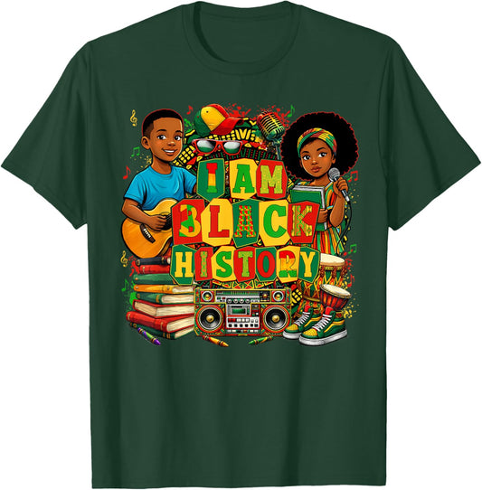 I Am Black History Month African American Pride Kid Boy Girl T-Shirt - T-Shirt | Forest
