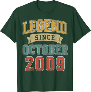Legend October 2009 16th Birthday Boy Girl 16 Year Old T-Shirt - T-Shirt | Forest