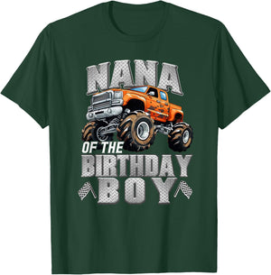 Nana of The Birthday Boy Monster Truck Birthday Family T-Shirt - T-Shirt | Forest