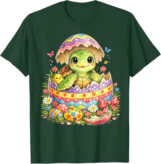 Sea Turtle Easter Egg Hatched | Cute Marine Surprise T-Shirt - T-Shirt | Forest