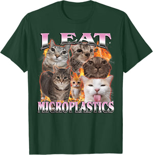 I Eat Microplastics Funny Cat Meme Bootleg Women T-Shirt - T-Shirt | Forest