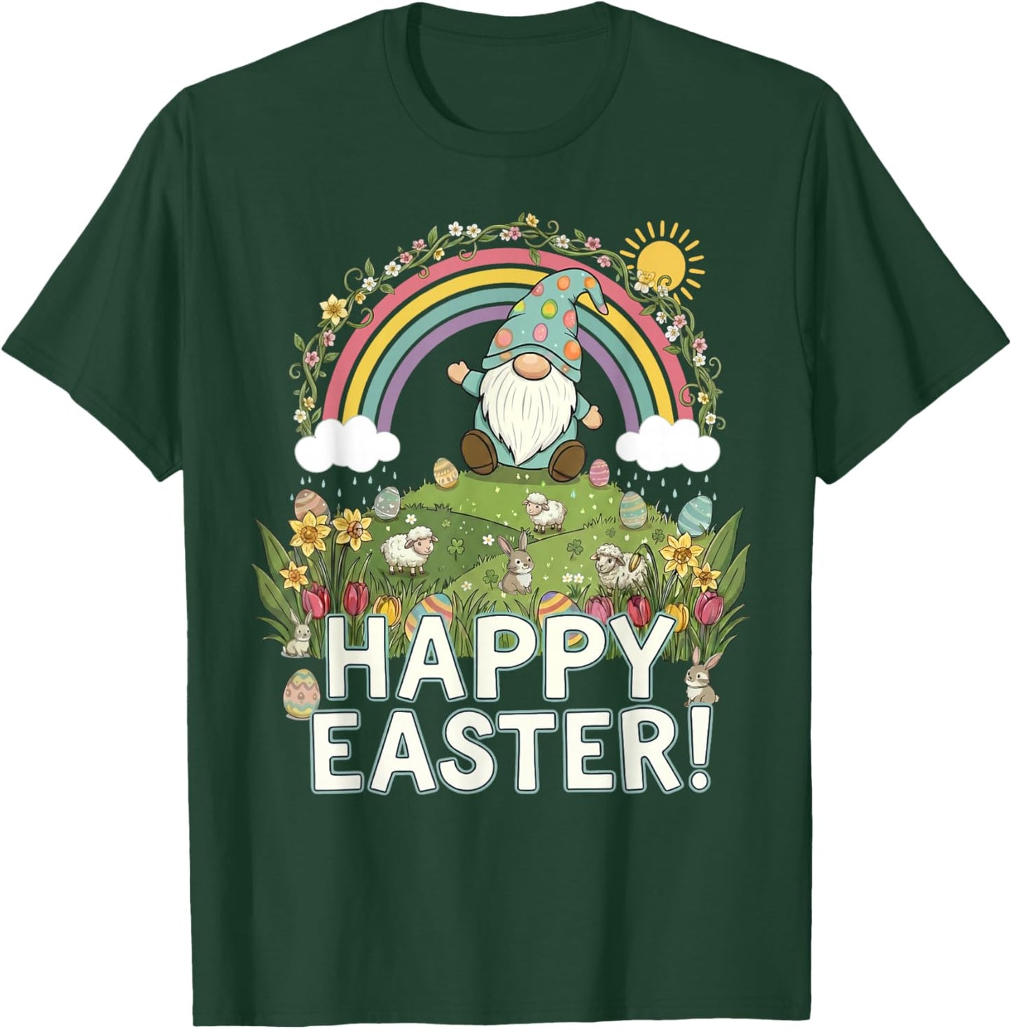 Happy Easter Garden Gnome Egg Hunt Gift Men Women Kids T-Shirt - T-Shirt | Forest
