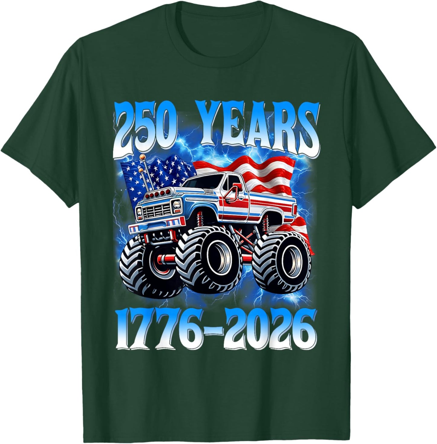 250 Years American 1776 2026 250th Toddler Boys 4th of July T-Shirt - T-Shirt | Forest