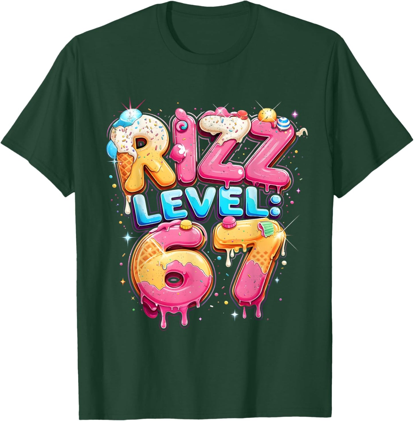 67 Ice Cream Drip Cool Meme Six Seven Gen Alpha Slang T-Shirt - T-Shirt | Forest