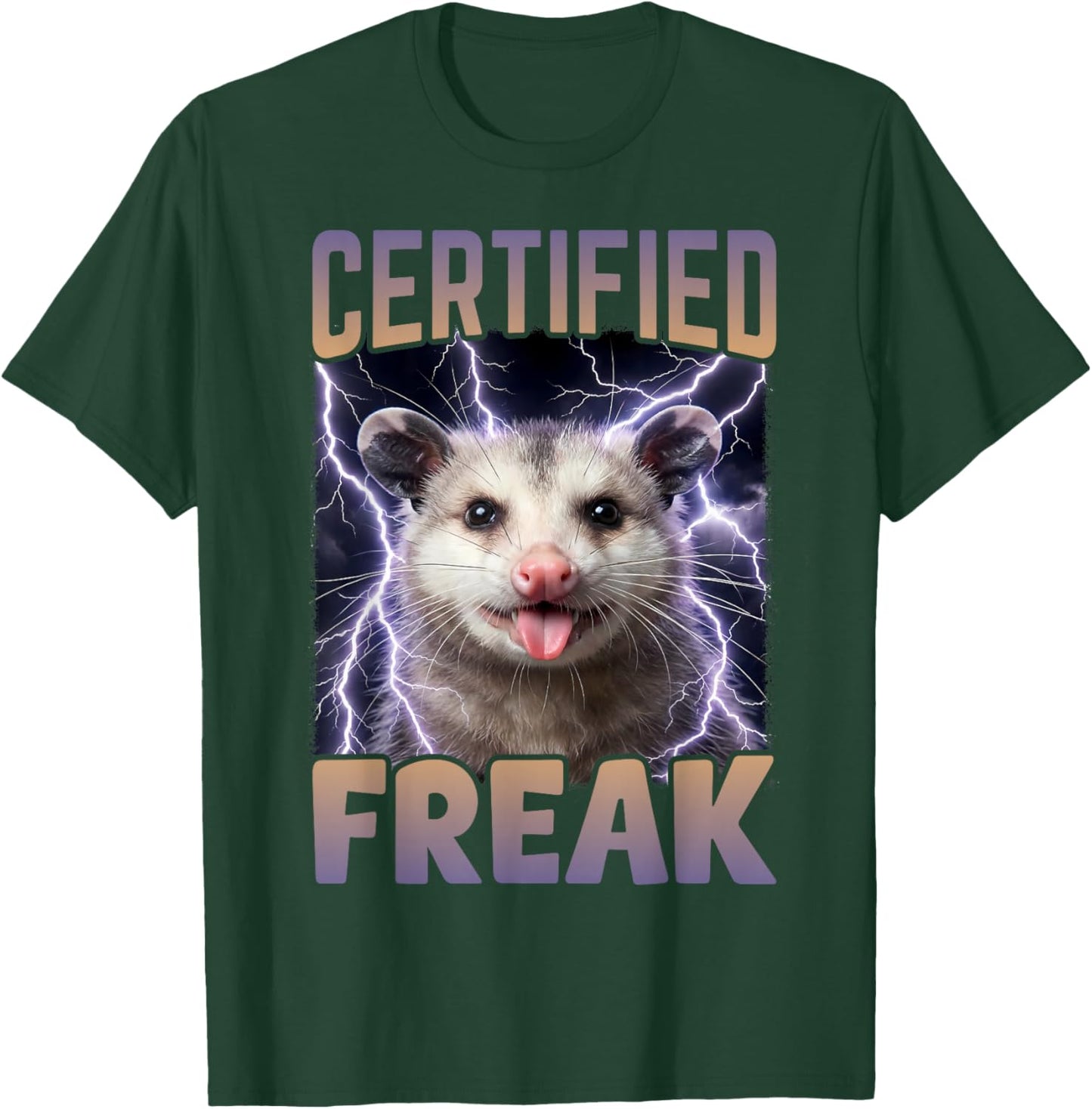 Certified Freak Possum Funny Cursed Meme T-Shirt - T-Shirt | Forest