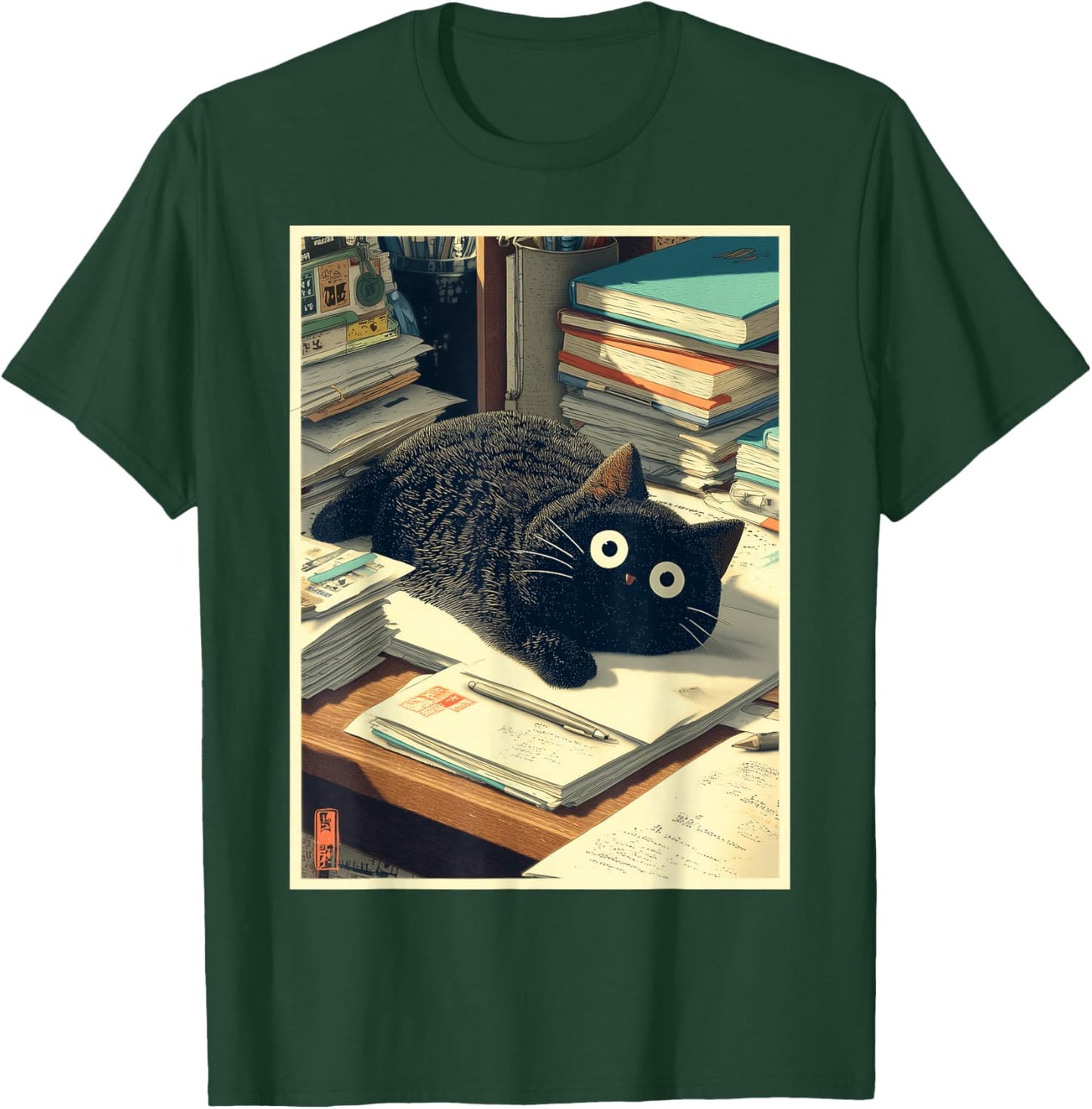 Cat Teacher Student School Last Day Books First 100th Day T-Shirt - T-Shirt | Forest