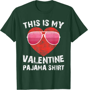 This is My Valentine Pajama Valentines Day Men Women Kids T-Shirt - T-Shirt | Forest