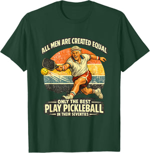 Funny 70th Birthday Pickleball Player 70 Years Old Paddle T-Shirt - T-Shirt | Forest