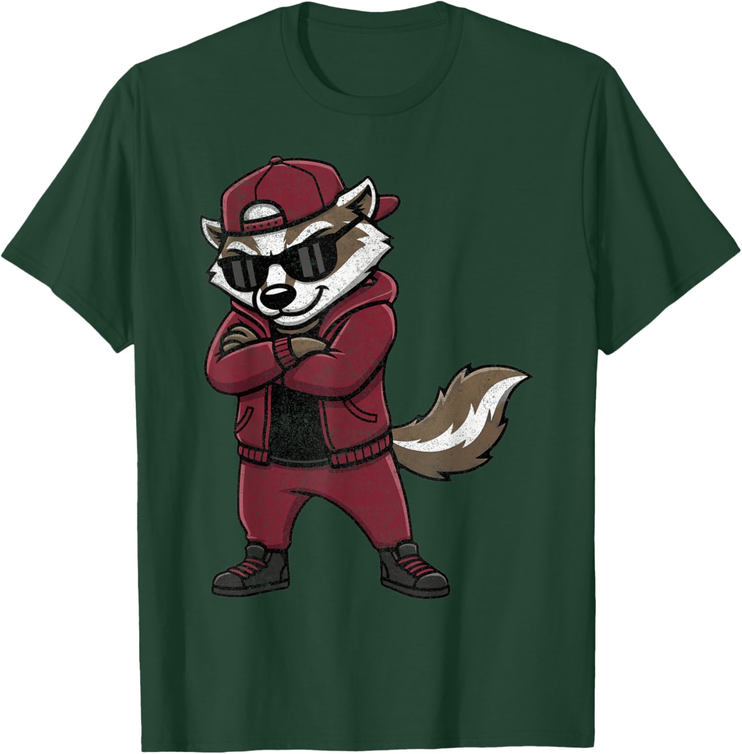 Badger Wearing Sunglasses T-Shirt - T-Shirt | Forest