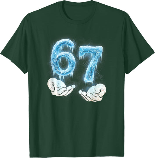 Funny Girls Boys 6 7 Ice Meme Six Seven 67 Hands T-Shirt - T-Shirt | Forest