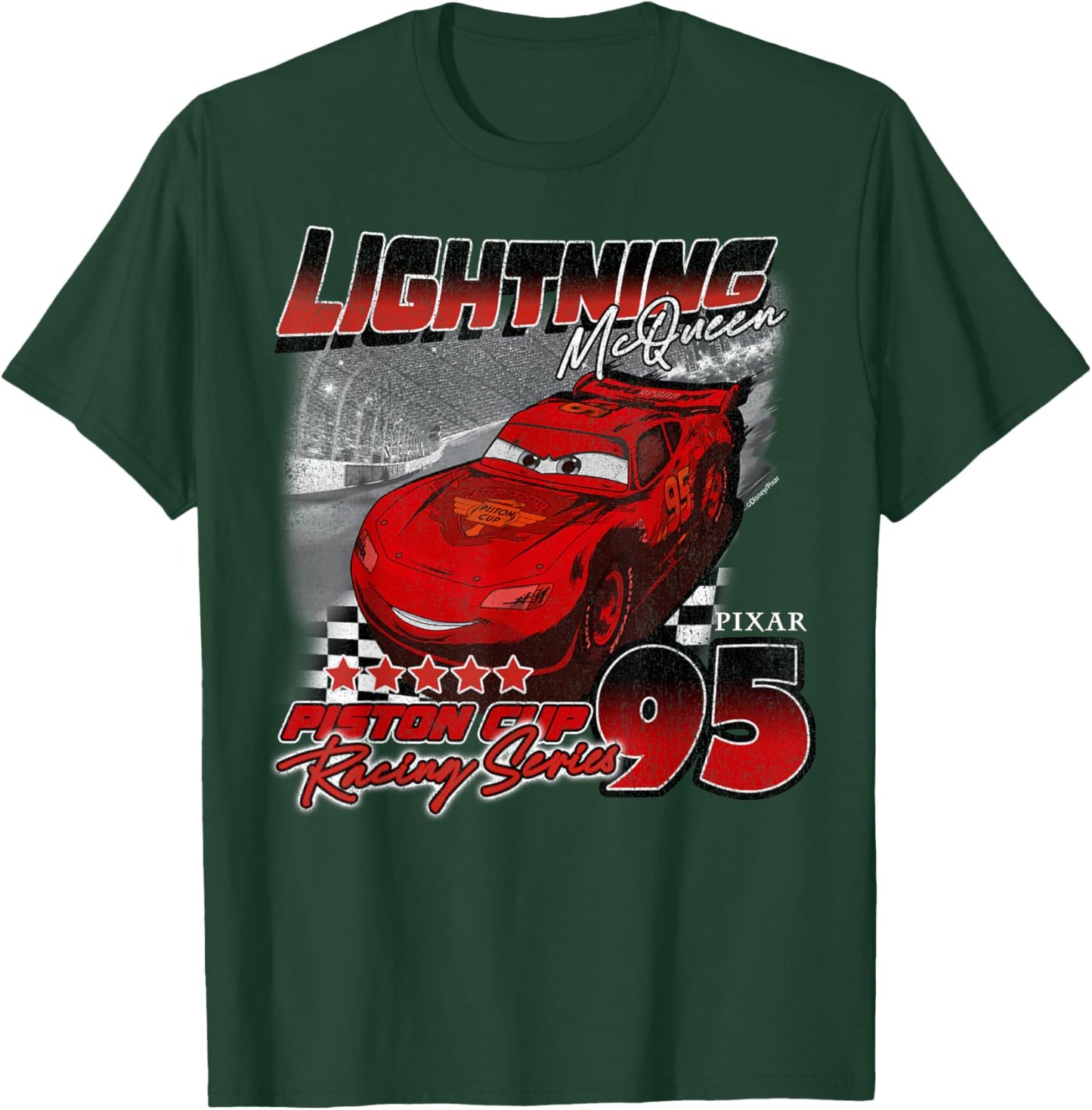 Disney Pixar Cars Lightning McQueen Piston Cup Series 95 T-Shirt - T-Shirt | Forest