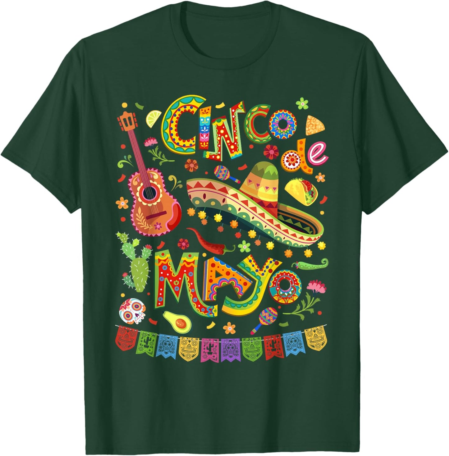 Happy Cinco de Mayo Fiesta Mexican Party 5 De Mayo Men Women T-Shirt - T-Shirt | Forest