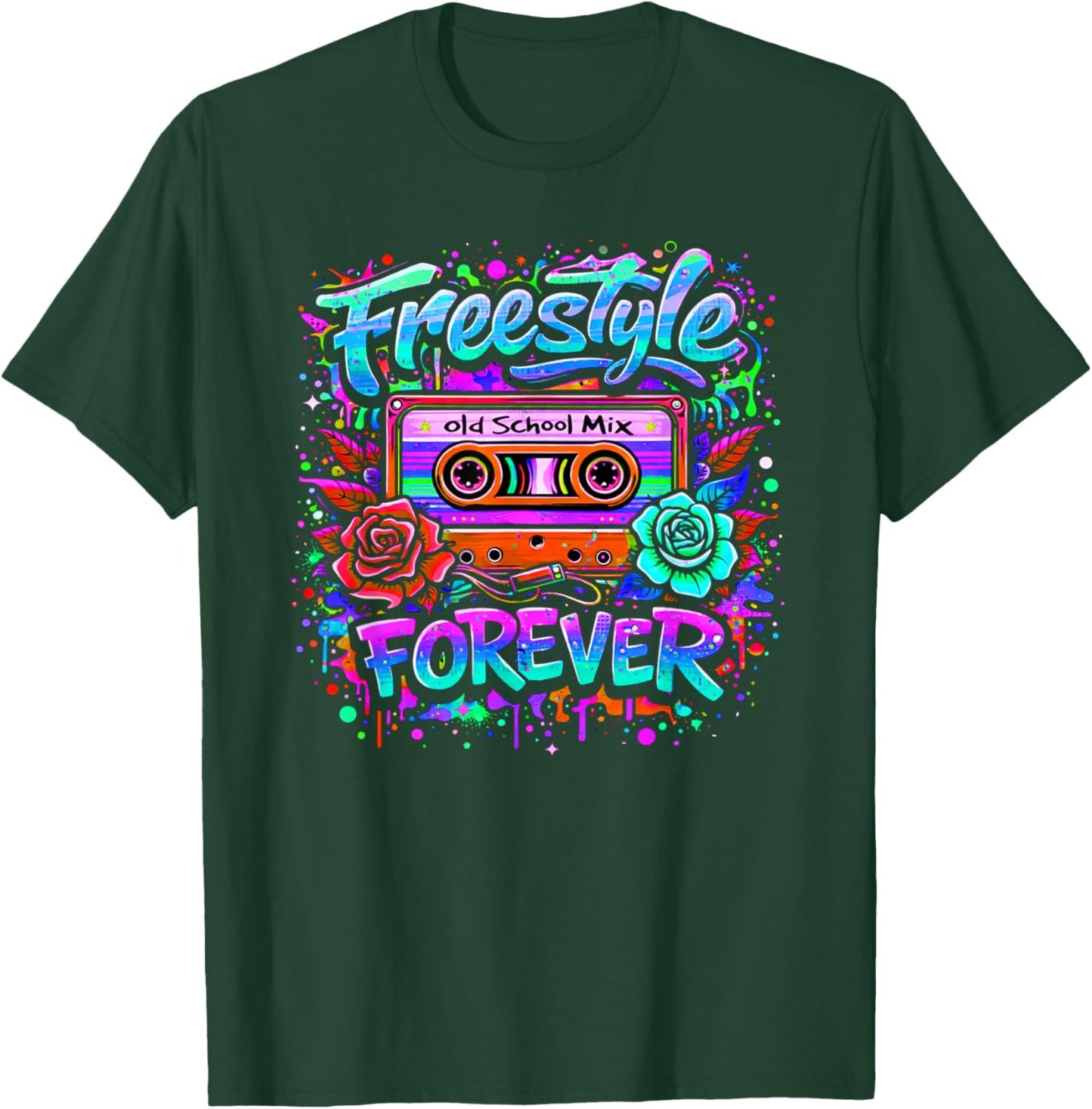 Freestyle Forever Retro 80s Dance Music Graffiti Style T-Shirt - T-Shirt | Forest