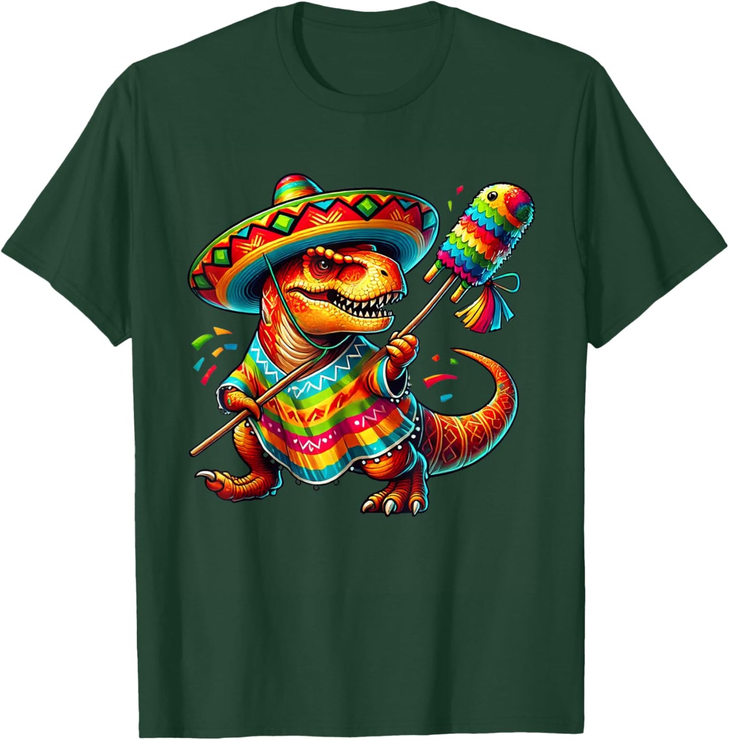 T-Rex Pinata Sombrero Cinco de Mayo Mexican Dinosaur Boys T-Shirt - T-Shirt | Forest