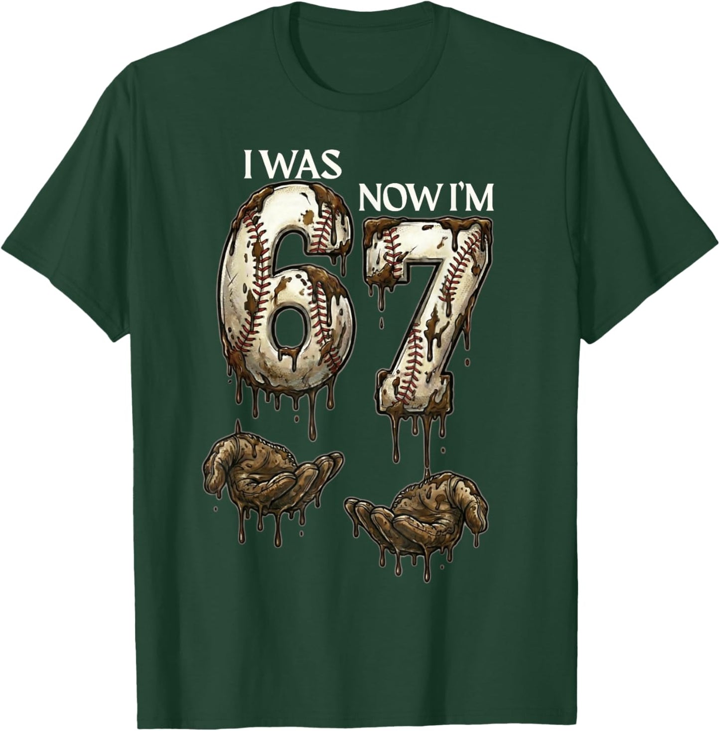 I was 6 Now I'm 7 Funny Baseball 6 7 Birthday Boys Girls T-Shirt - T-Shirt | Forest