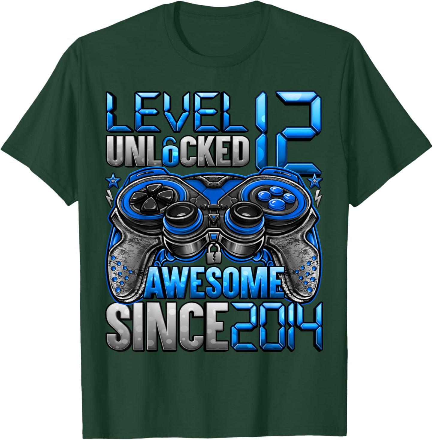 Level 12 Unlocked 12 Year Old Gifts Boys 12th Birthday Boy T-Shirt - T-Shirt | Forest