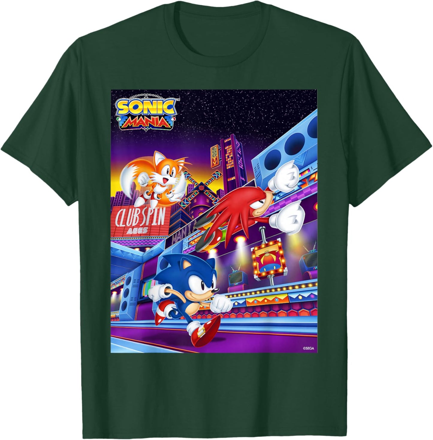 Sonic The Hedgehog - Sonic Mania Club Spin T-Shirt - T-Shirt | Forest