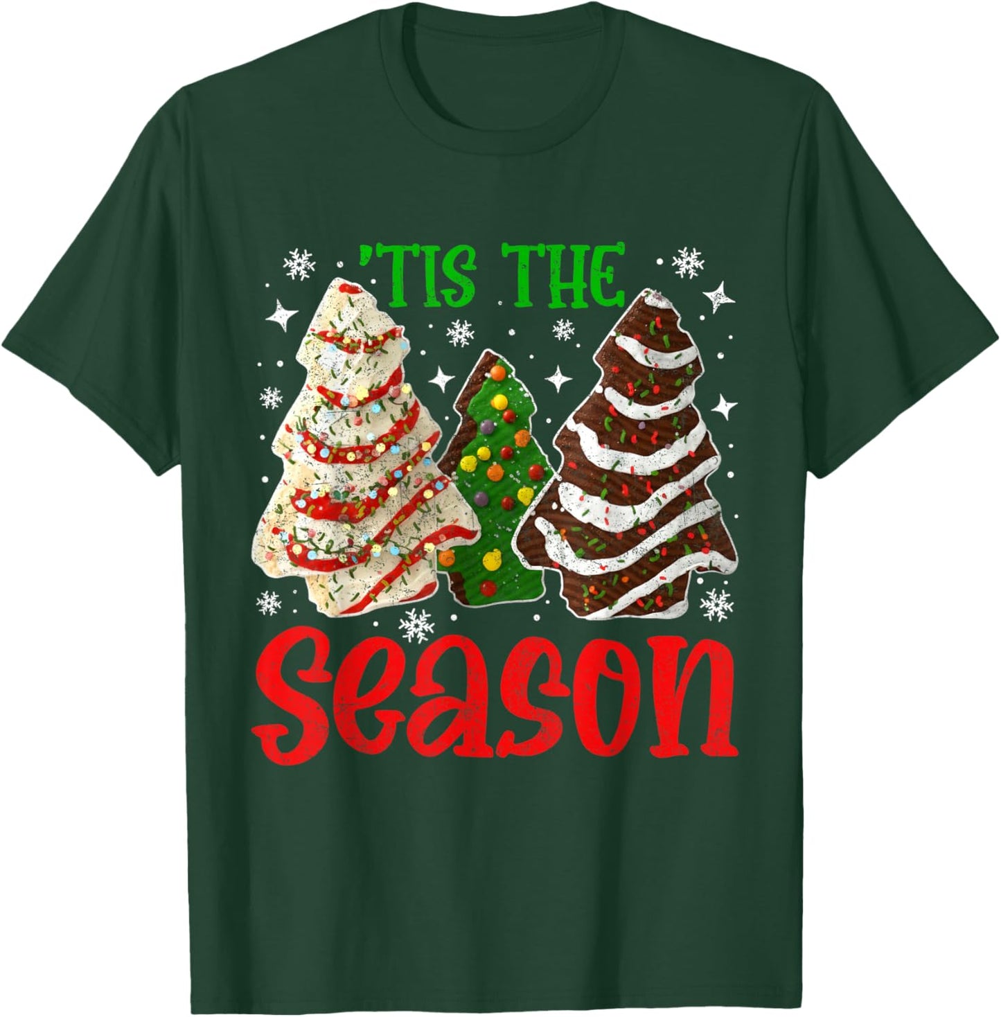 Retro Tis The Season Christmas Tree Cakes T-Shirt - T-Shirt | Forest