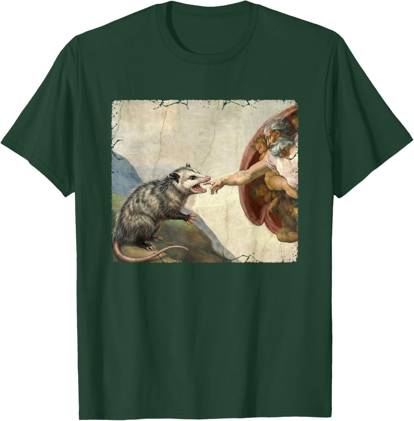 Opossum Biting God's Hand Funny Possum Meme T-Shirt - T-Shirt | Forest