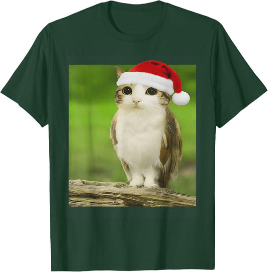 Funny Adorable Cat Owl Meme Meowl Christmas T-Shirt - T-Shirt | Forest