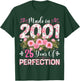 25 Year Old Made in 2001 Floral 25th Birthday Women T-Shirt - T-Shirt | Forest