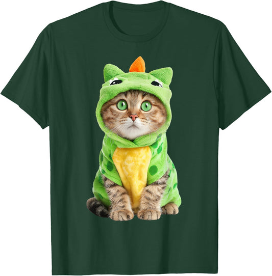 Halloween Cat Dinosaur T Rex Funny Kitten Men Women Kids T-Shirt - T-Shirt | Forest