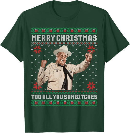 Merry Christmas to All You Sumbitches Ugly Sweater Vintage T-Shirt - T-Shirt | Forest