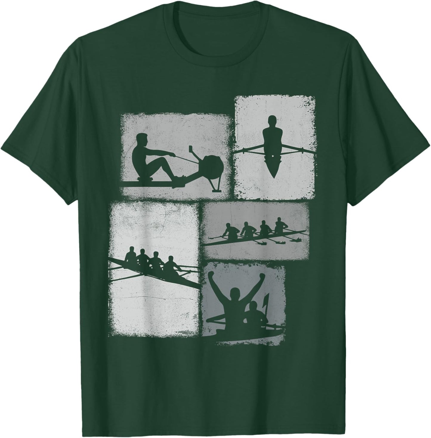 Rowing Collage Rower Men Kids Coach Youth Boys T-Shirt - T-Shirt | Forest