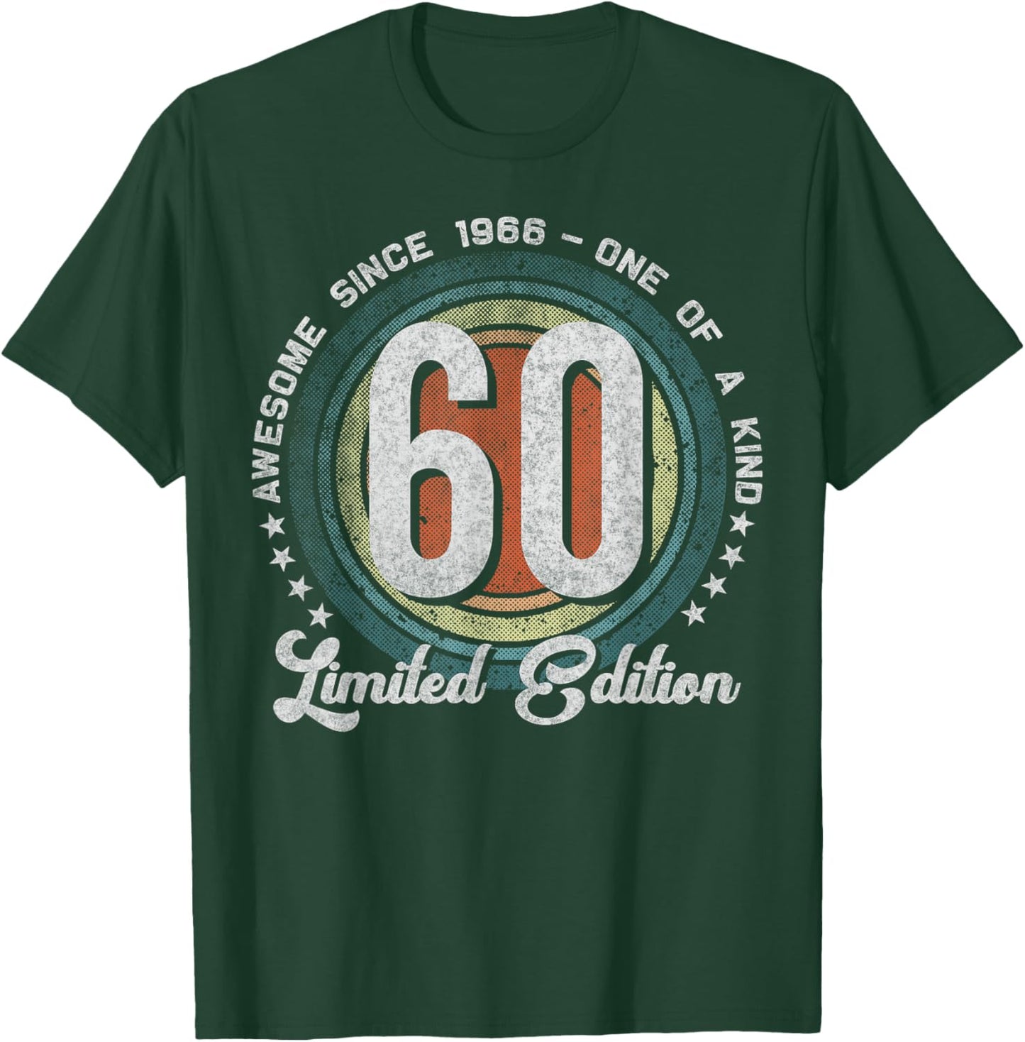 60 Year Old Gifts Vintage 1966 Limited Edition 60th Birthday T-Shirt - T-Shirt | Forest