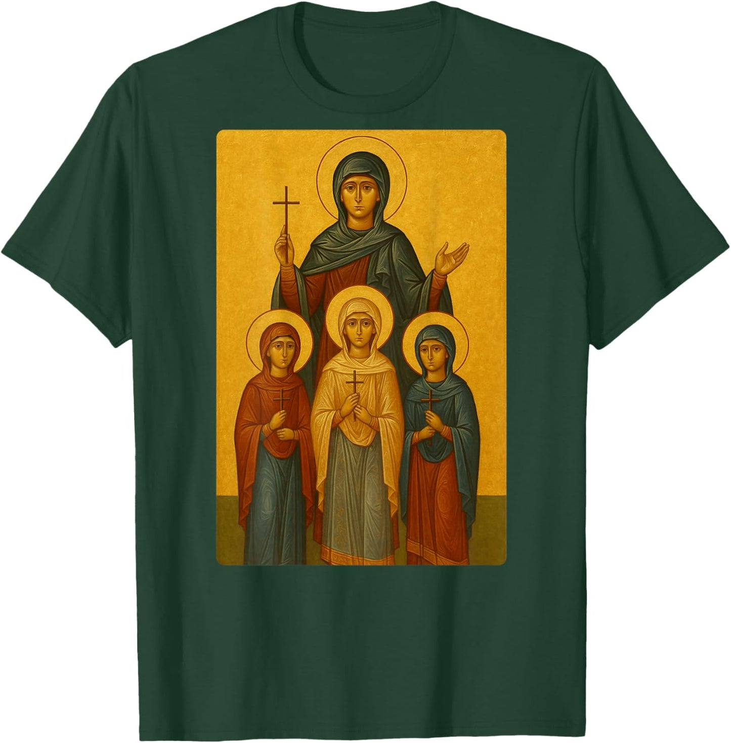 Orthodox Icon of Saint Sophia and her Daughters T-Shirt - T-Shirt | Forest