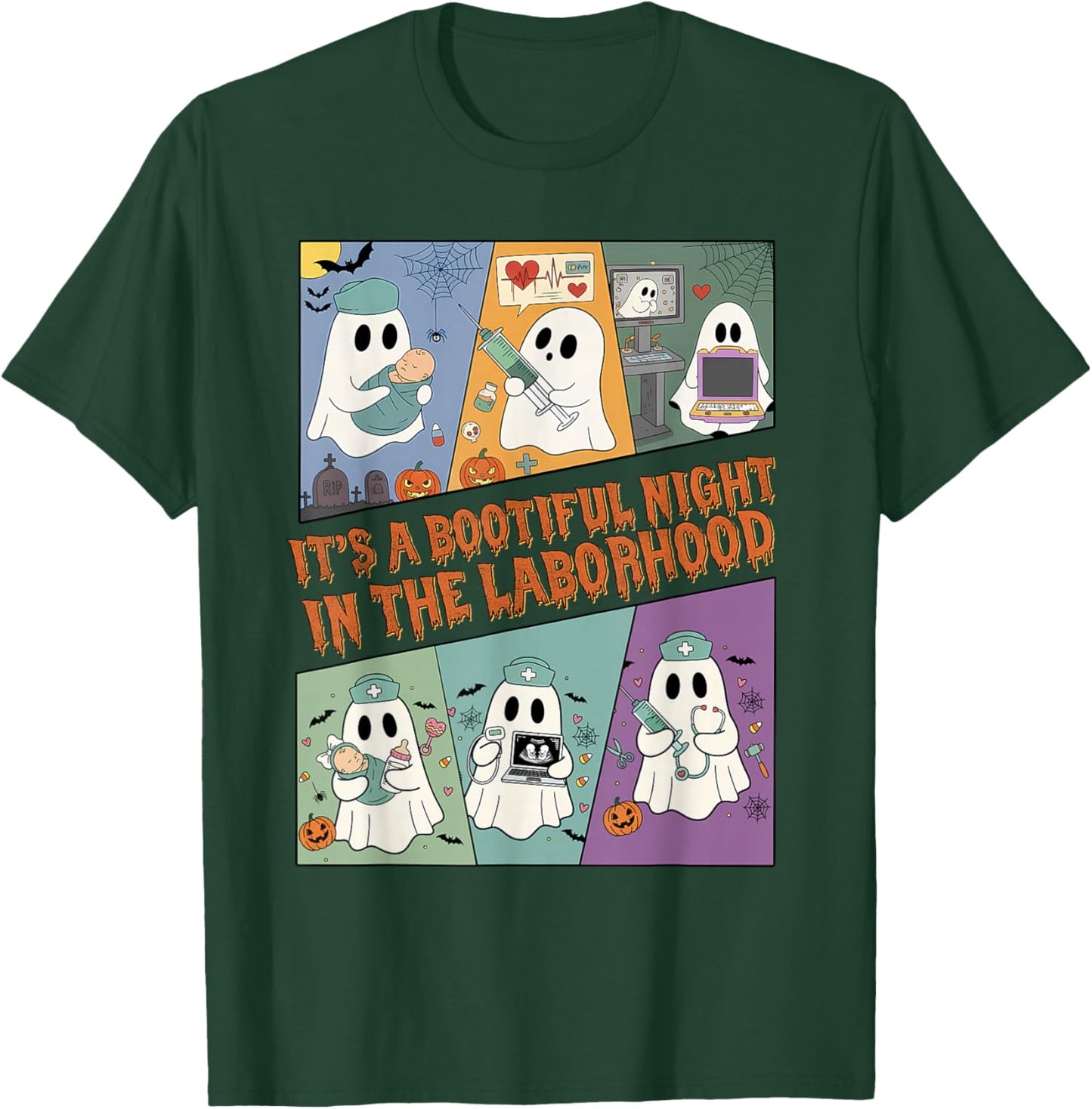 It's A Bootiful Night in The Laborhood, L&D Nurse Halloween T-Shirt - T-Shirt | Forest