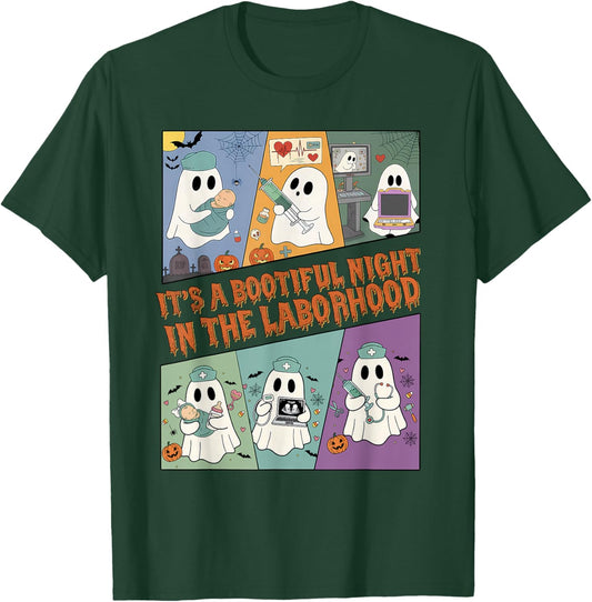 It's A Bootiful Night in The Laborhood, L&D Nurse Halloween T-Shirt - T-Shirt | Forest