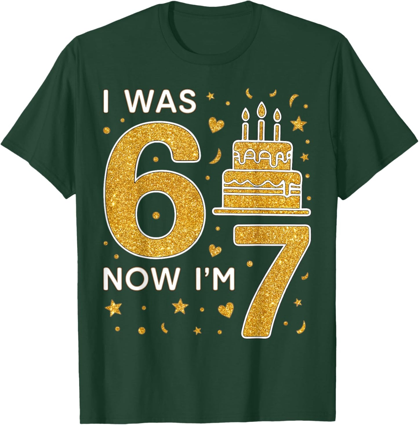 7th Birthday Boys Girls I was 6 Now I’m 7 Birthday Family T-Shirt - T-Shirt | Forest