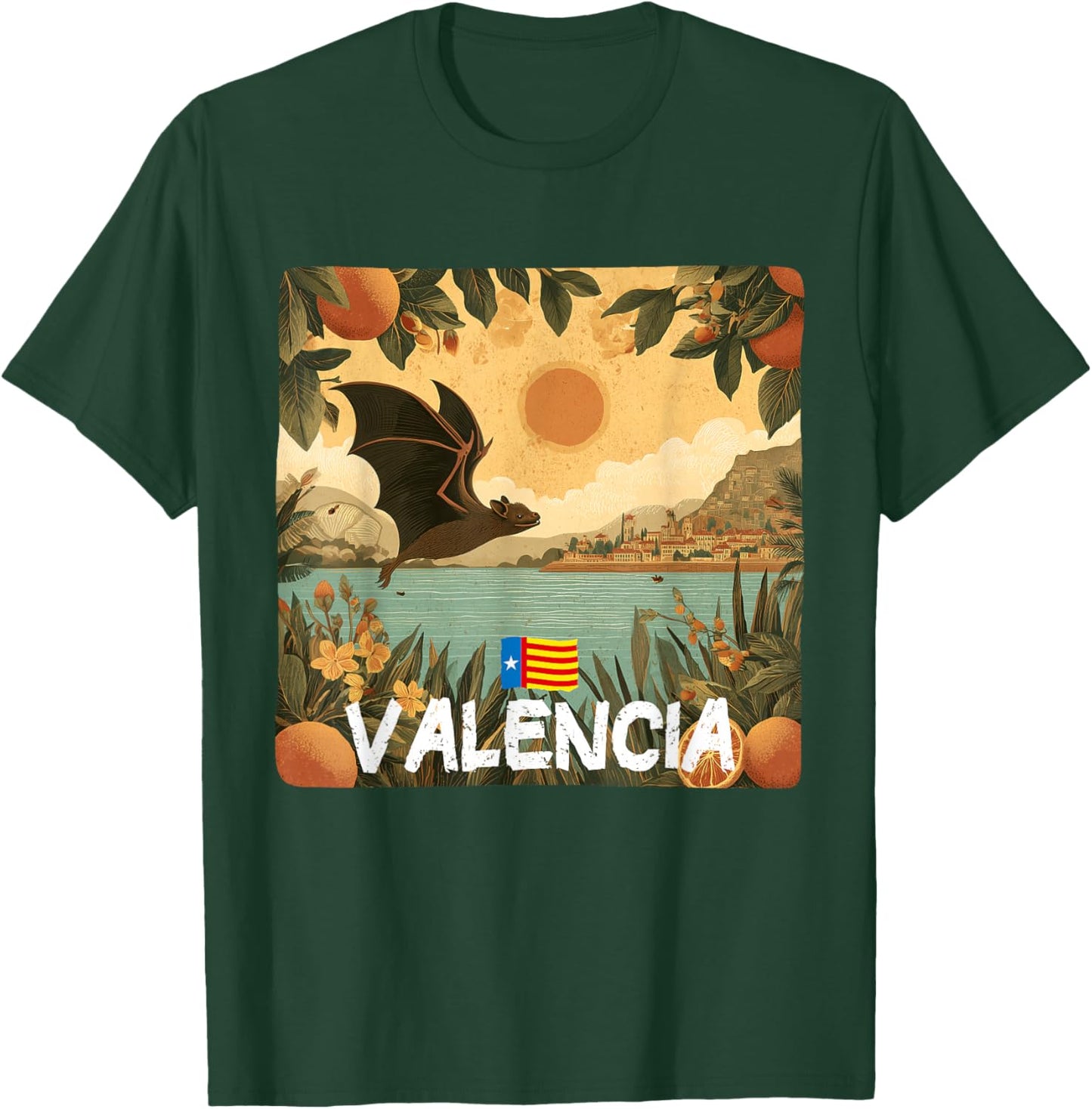 Pretty Valencian Bat Costume with Valencia Nature Look T-Shirt - T-Shirt | Forest