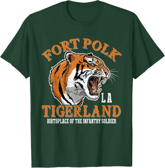 Fort Polk Tigerland Vietnam War Veteran Infantry Louisiana T-Shirt - T-Shirt | Forest