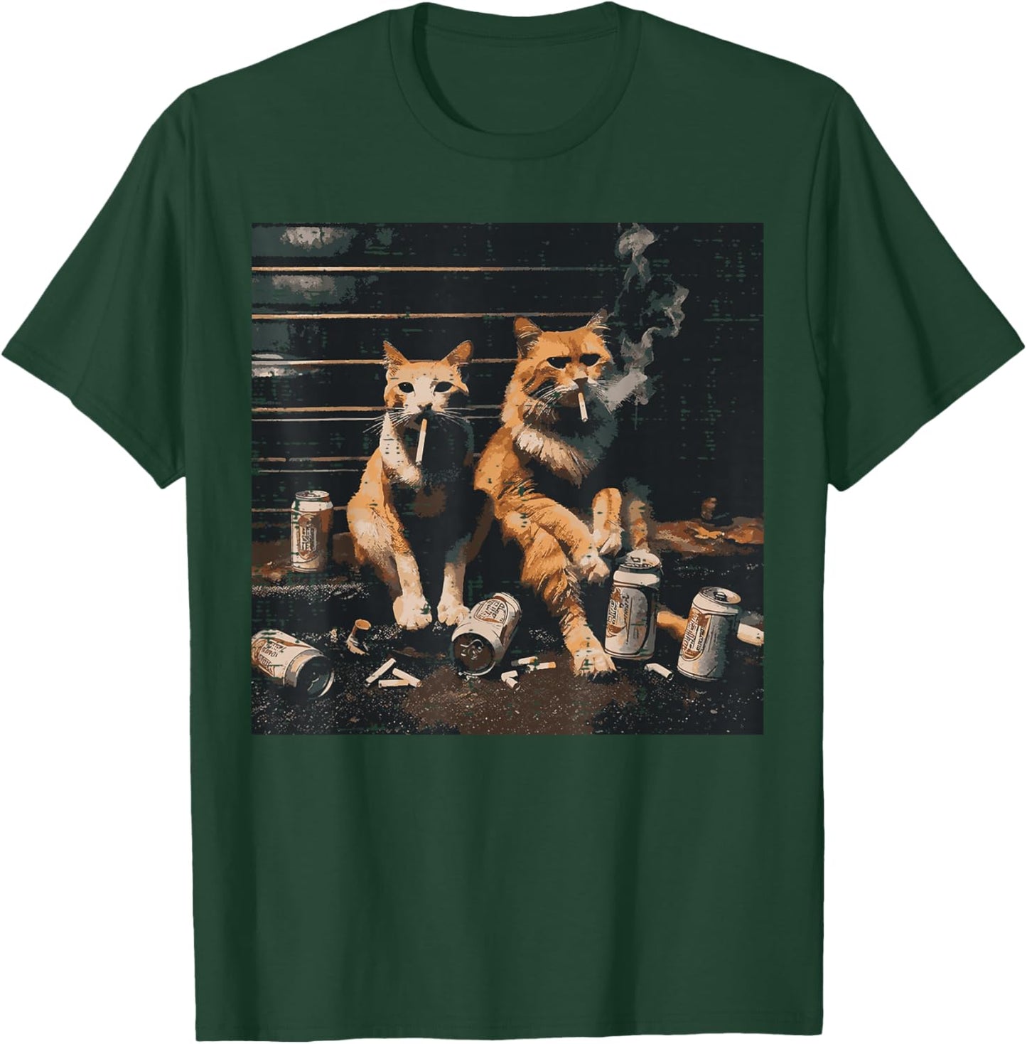 Gangsta Cats Funny Gangster Street Meme Humor Men Women T-Shirt - T-Shirt | Forest