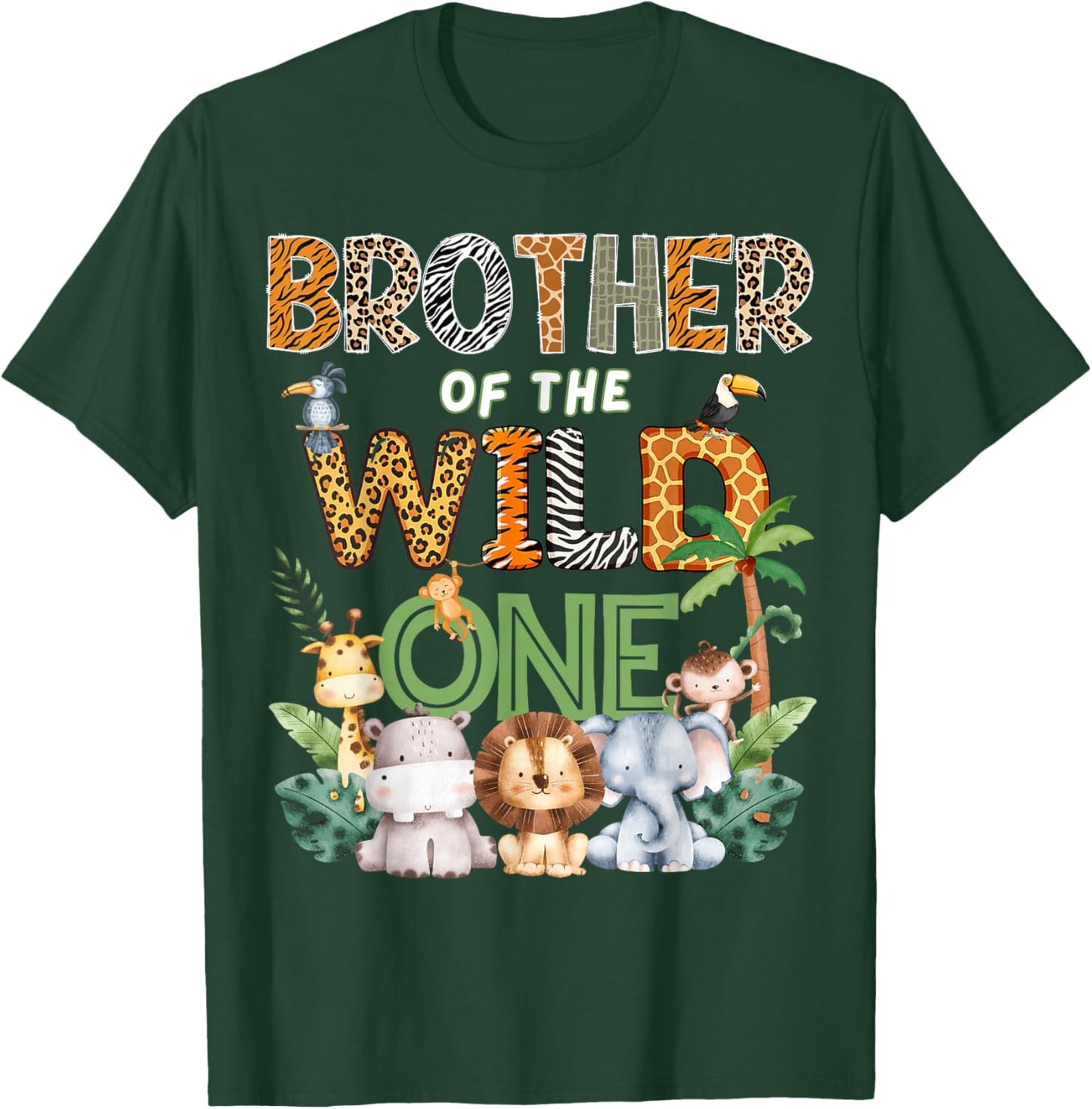 Brother of The Wild One Safari 1St Birthday Kids T-Shirt - T-Shirt | Forest