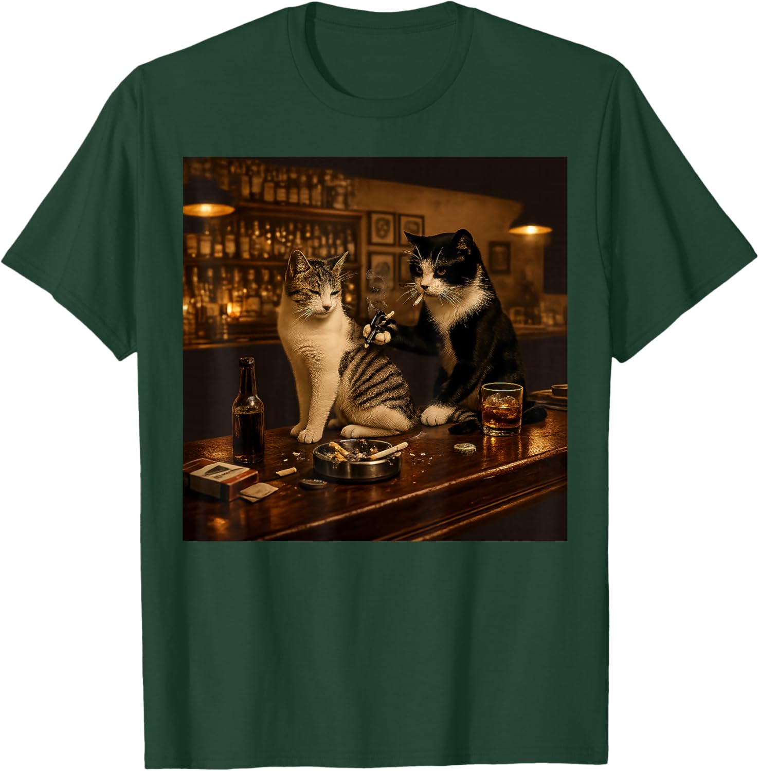 Vintage Cat Tattoo Inked Kitten Artist Gifts Women T-Shirt - T-Shirt | Forest