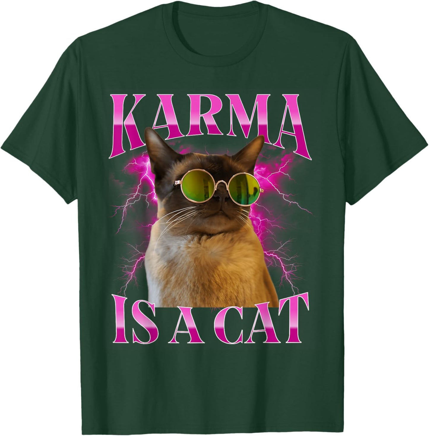 Karma is A Cat, Funny Cat Lovers Design T-Shirt - T-Shirt | Forest