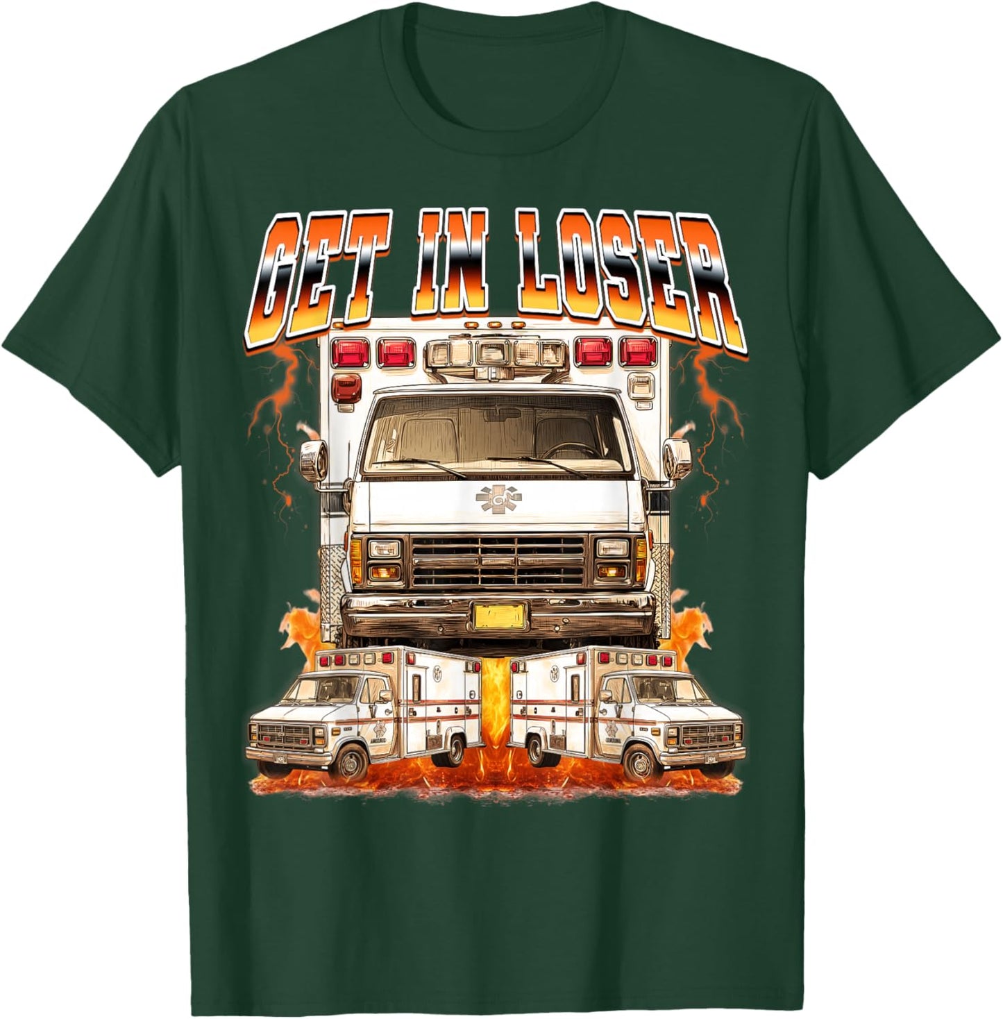 Ambulance Driver EMT 90s Bootleg T-Shirt - T-Shirt | Forest
