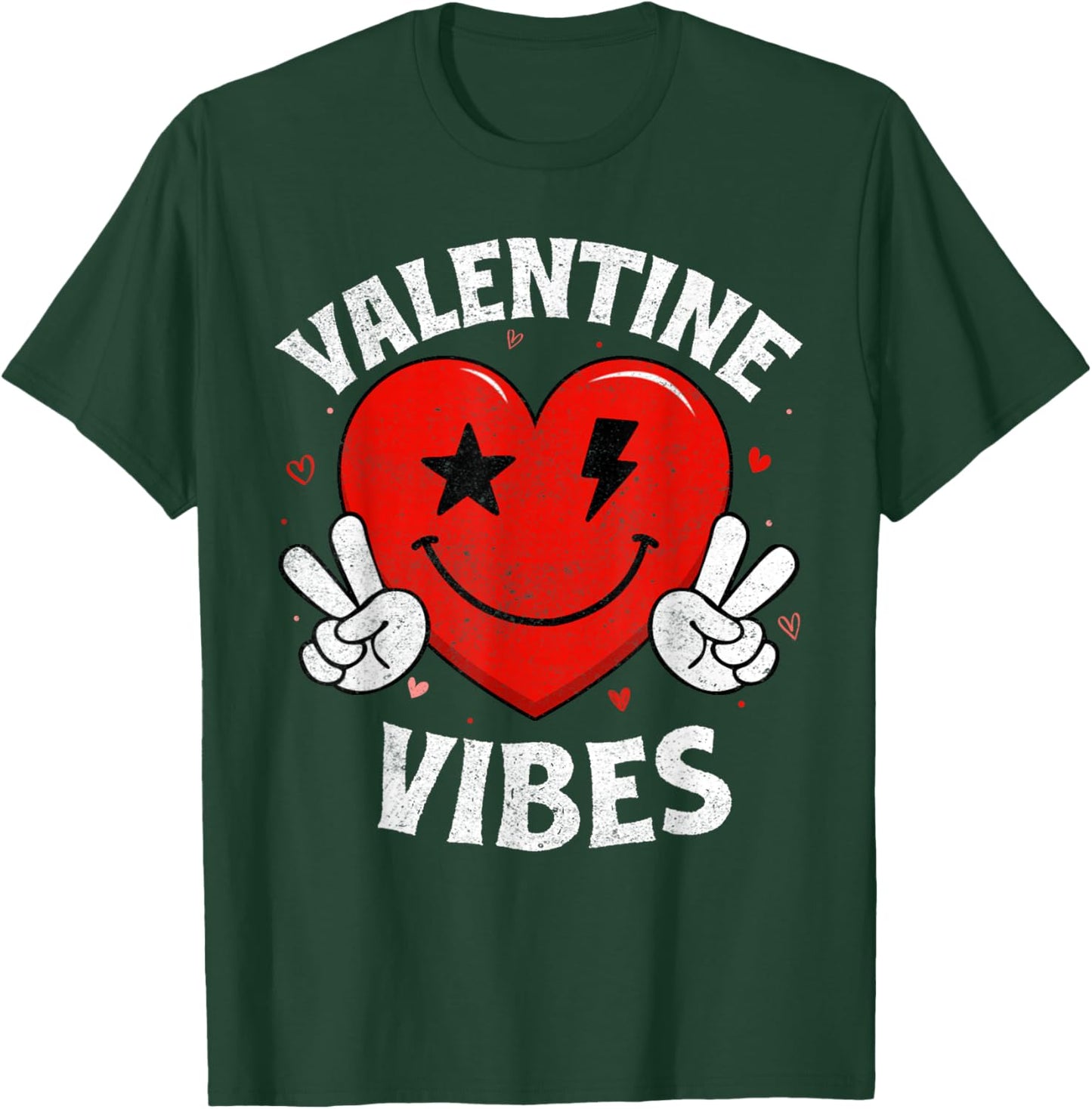 Valentine Vibes Hippie Valentines Day Shirts for Girls Women T-Shirt - T-Shirt | Forest
