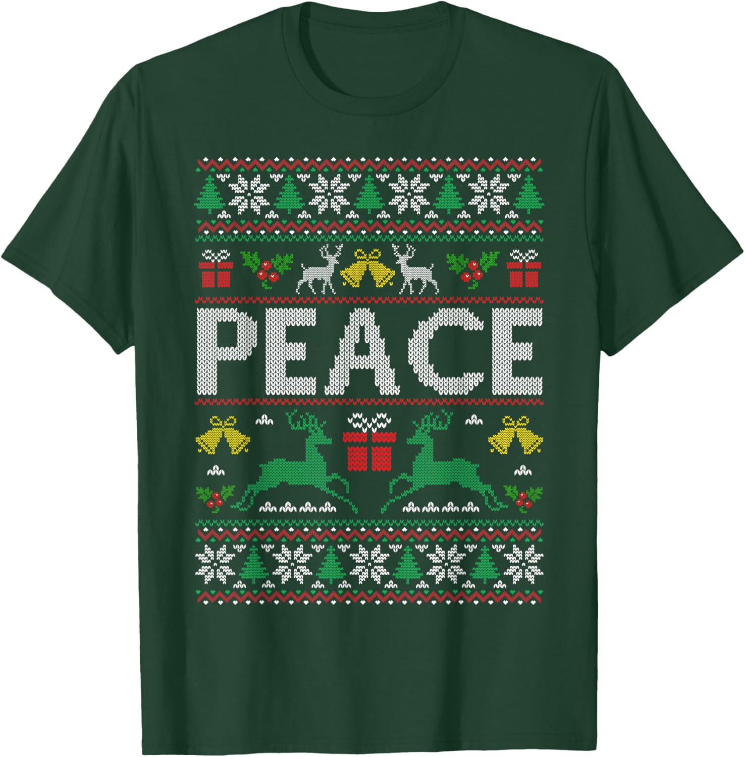 Peace I Come in Peace Couple Matching Ugly Christmas Sweater T-Shirt - T-Shirt | Forest