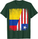 Half Colombia Liberia Flag Colombian Liberian Pride Roots T-Shirt - T-Shirt | Forest