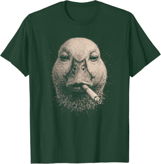 Funny Duck Smoking Cigarette No Patience Attitude T-Shirt - T-Shirt | Forest