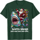 Santa Shark Ho Ho Ho Funny Christmas Lights Sharkmas Tree T-Shirt - T-Shirt | Forest