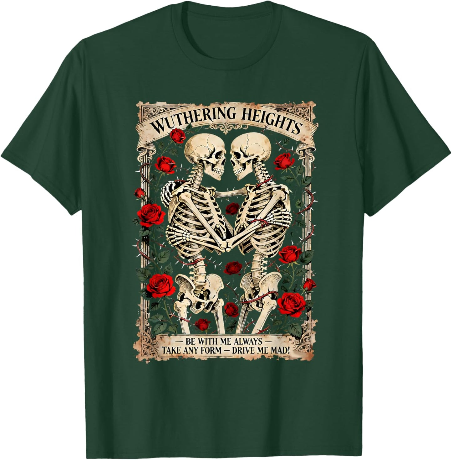 Wuthering Heights Gothic Skull Literary Art T-Shirt - T-Shirt | Forest