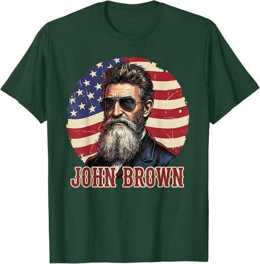 John Brown Abolitionist Patriotic American Flag US History T-Shirt - T-Shirt | Forest