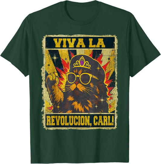 Viva La Revolucion Carl Funny Cat Lover T-Shirt - T-Shirt | Forest