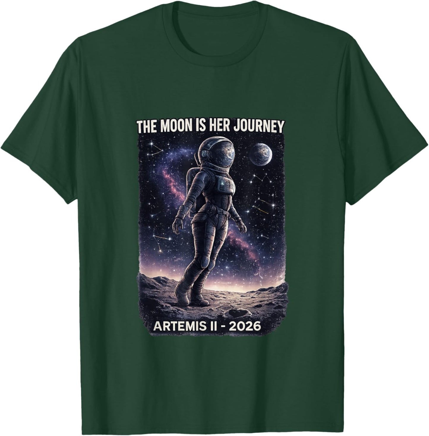 Artemis 2 Space Women Girls T-Shirt - T-Shirt | Forest